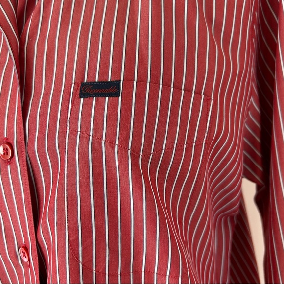 VTG Faconnable Red Striped Button Down Shirt - Picture 6 of 10